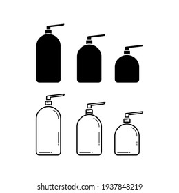 vector illustration - icon - outline
soap bottle in black on white background