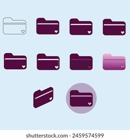 Vector illustration Icon Pack editable folder icon pack