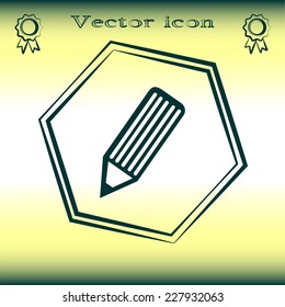 Vector illustration of icon pencil 
