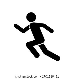 Vector illustration of an icon of people running on a white background