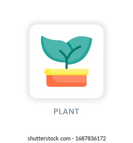 Vector illustration icon, plant isolated on white background with flat icon design style