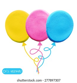 Vector illustration. Icon of plasticine balloon on white background. Design for your website.