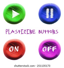 Vector illustration. Icon of plasticine buttons on white background. Design for your website.