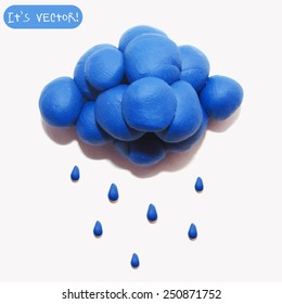 Vector illustration. Icon of plasticine cloud on white background. Design for your website.