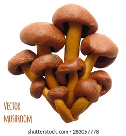 Vector illustration. Icon of plasticine mushroom on white background. Design for your website.