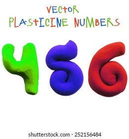 Vector illustration. Icon of plasticine numbers on white background. Design for your website.