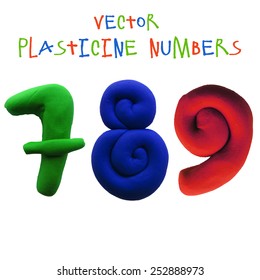 Vector illustration. Icon of plasticine numbers on white background. Design for your website.