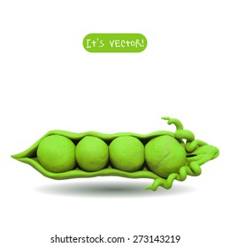 Vector illustration. Icon of plasticine peas on white background. Design for your website.