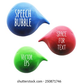 Vector illustration. Icon of plasticine speech bubble on white background. Design for your website.