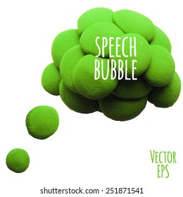 Vector illustration. Icon of plasticine speech bubble on white background. Design for your website.