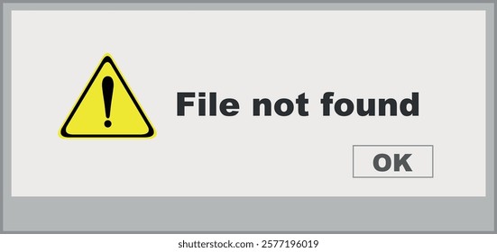 vector illustration icon pop up with file not found message