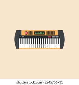 Vector illustration of icon of professional multifunctional synthesizer, keyboard instrument for creating music, electric piano.