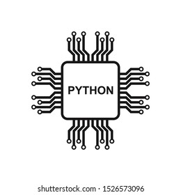 Vector illustration of an icon of the Python programming language.