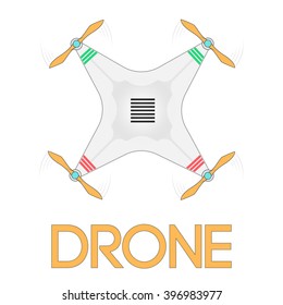 Vector illustration. Icon quadrocopters. Drone UAV. UAV for aerial photography. Logo drone.