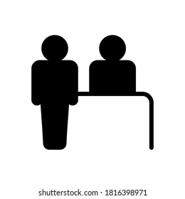 Icono de ilustración vectorial de la recepción, recepcionista.
