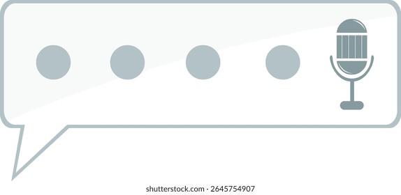 ícone de ilustração de vetor gravando conceito de mensagem de voz de bate-papo