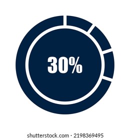 vector illustration of icon related to thirty percent growth chart with glyph color. Perfect as symbols, templates, presentation elements and more