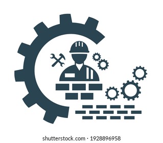 Vector illustration icon for repair, installation and maintenance and construction work.