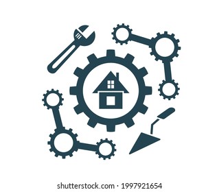 Icono de ilustración vectorial para trabajos de reparación, instalación, mantenimiento y construcción.