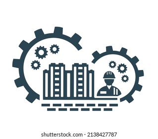 A vector illustration icon for repair, installation, maintenance and construction work. Isolated on a white background.