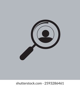 A vector illustration icon representing "searching for people.