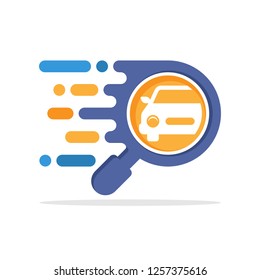 Vector illustration icon with responsive analysis access concept to find information about cars, inspect car information