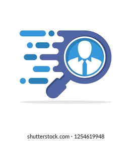 Vector illustration icon with a responsive search application concept for employee recruitment
