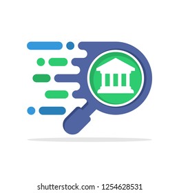 Vector illustration icon with a responsive search application concept to find information about banking