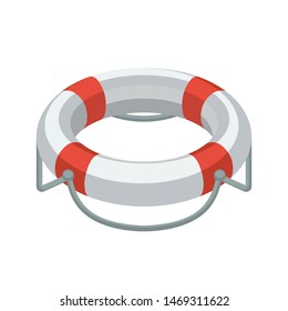 Vector illustration icon for ring buoy, lifebuoy