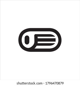 vector illustration. Icon of roll of fabric or paper roll letter O