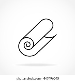 vector illustration. Icon of roll of fabric or paper roll