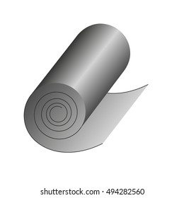 vector illustration. Icon of roll of fabric or paper roll