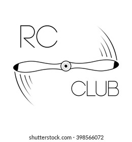 Vector illustration. Icon rotating propeller. Symbol rc club.