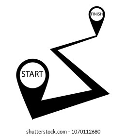 Vector illustration. Icon. route with points.