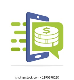 Vector illustration icon with the service concept of accessing financial information with a mobile application