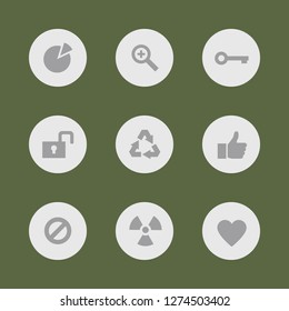 Vector illustration. Icon set for buttons.