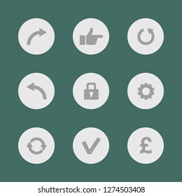 Vector illustration. Icon set for buttons.