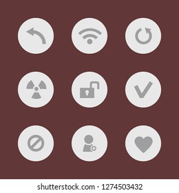 Vector illustration. Icon set for buttons.