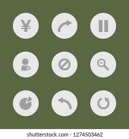 Vector illustration. Icon set for buttons.
