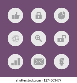 Vector illustration. Icon set for buttons.