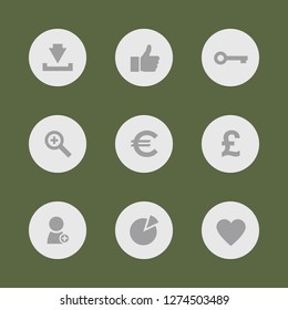 Vector illustration. Icon set for buttons.