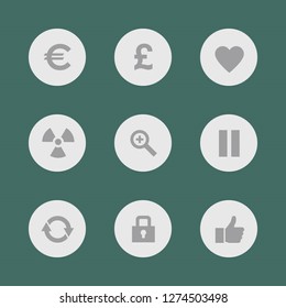 Vector illustration. Icon set for buttons.