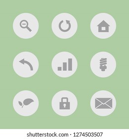 Vector illustration. Icon set for buttons.