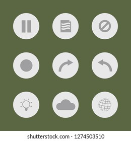 Vector illustration. Icon set for buttons.