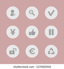 Vector illustration. Icon set for buttons.
