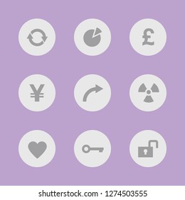 Vector illustration. Icon set for buttons.