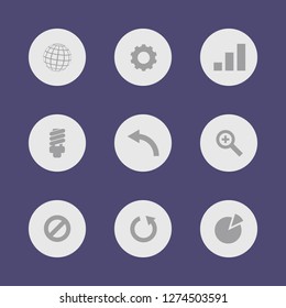 Vector illustration. Icon set for buttons.