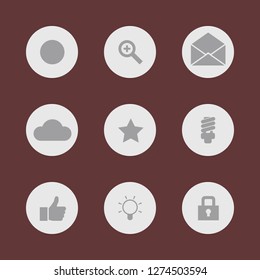 Vector illustration. Icon set for buttons.