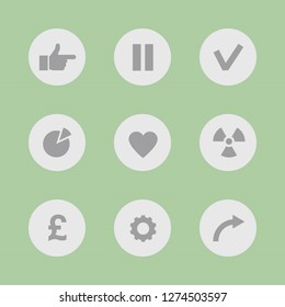Vector illustration. Icon set for buttons.
