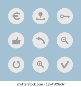 Vector illustration. Icon set for buttons.
